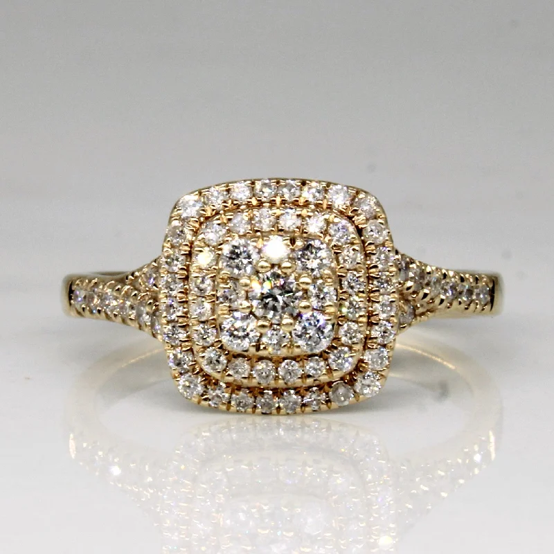 Diamond Multi Halo Set Ring | 0.50ctw | SZ 6.5 |