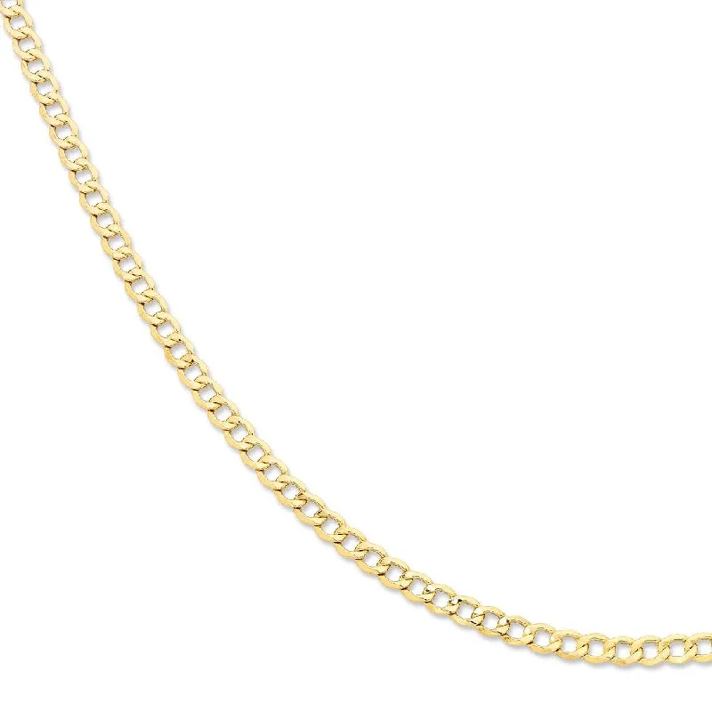 statement pendant necklaces for women -9ct Yellow Gold Silver Infused Curb Chain Necklace 50cm