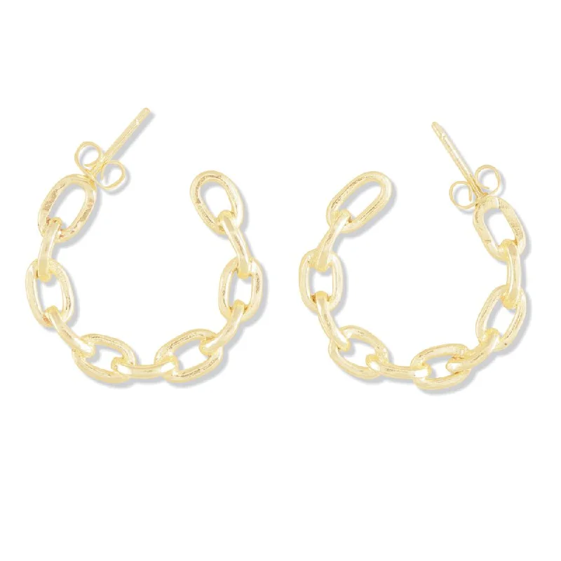 twisted earrings for women -Link-Up Hoop Earring