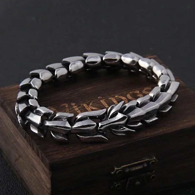 women’s gold-plated bangles -Jormungandr Scale Bracelet - Stainless Steel