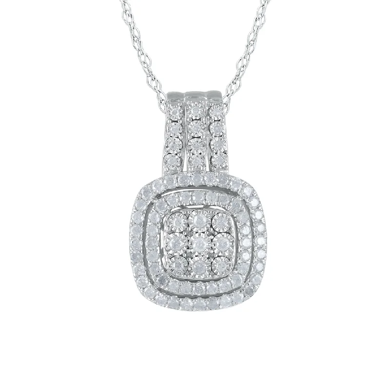 contemporary necklaces for women -Sterling Silver 1.00ct Diamond Necklace