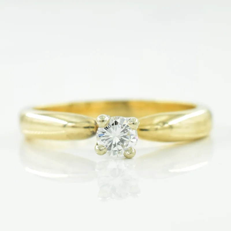 Solitaire Diamond Tapered Ring | 0.14ct | SZ 4.25 |