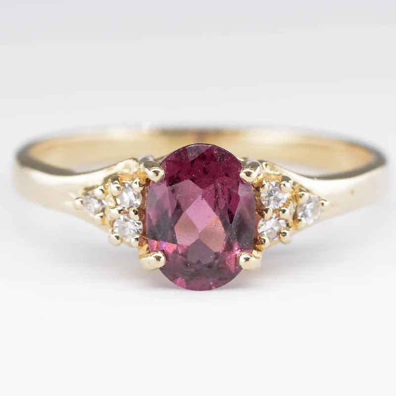 Purple Garnet & Diamond Ring | 0.85ct, 0.06ctw | SZ 7.25 |