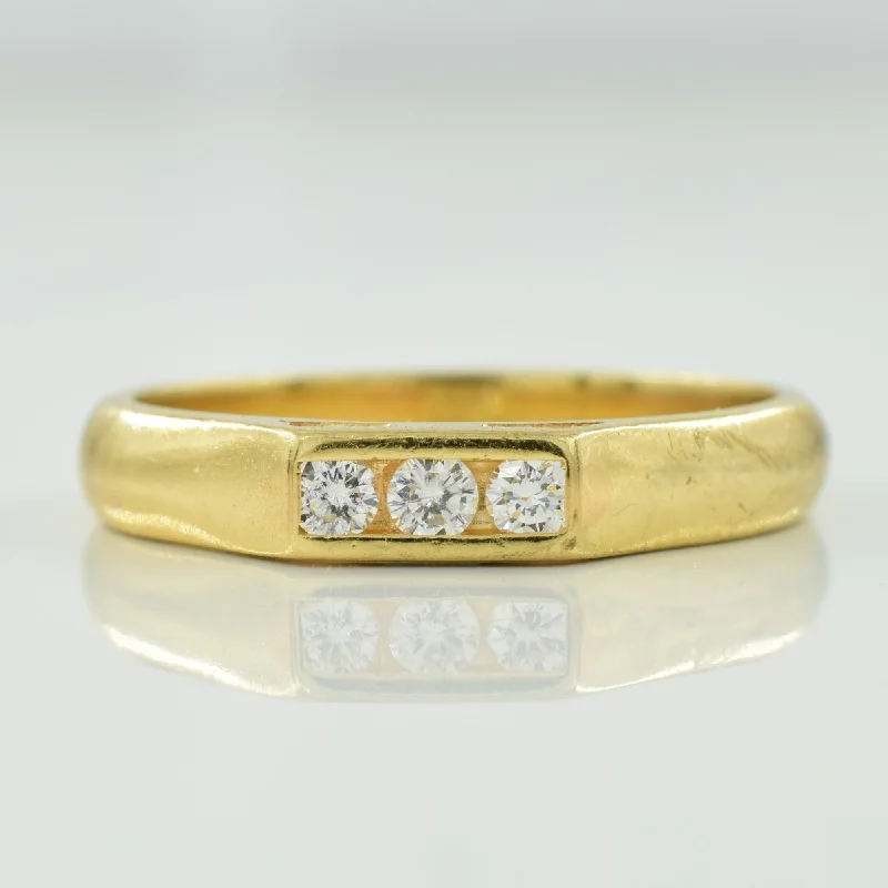 Three Stone Diamond Channel Set Ring | 0.12ctw | SZ 7 |