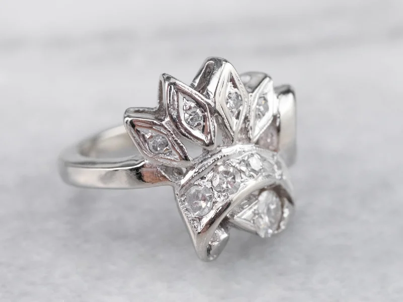 romantic engagement rings for women -Sweet Retro Era Diamond Ring