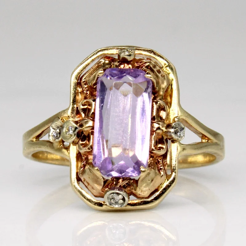 Amethyst & Diamond Cocktail Ring | 1.60ct, 0.03ctw | SZ 7.5 |