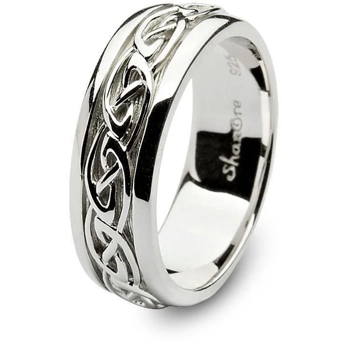 women’s diamond wedding rings -Mens Celtic Sterling Silver Wedding Rings SM-SD11