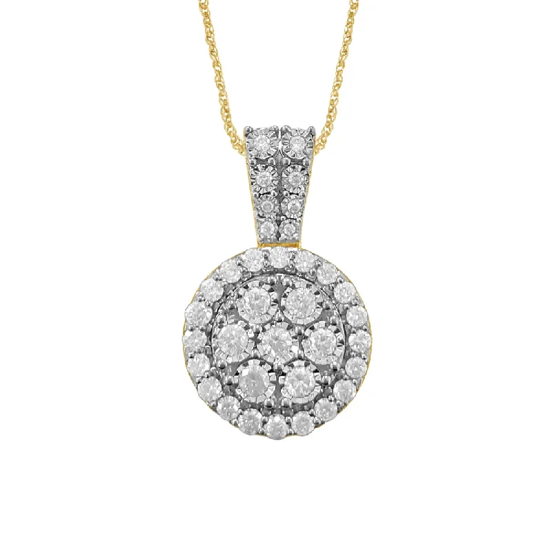 unique charm necklaces for women -9ct Yellow Gold 1.00ct Diamond Necklace