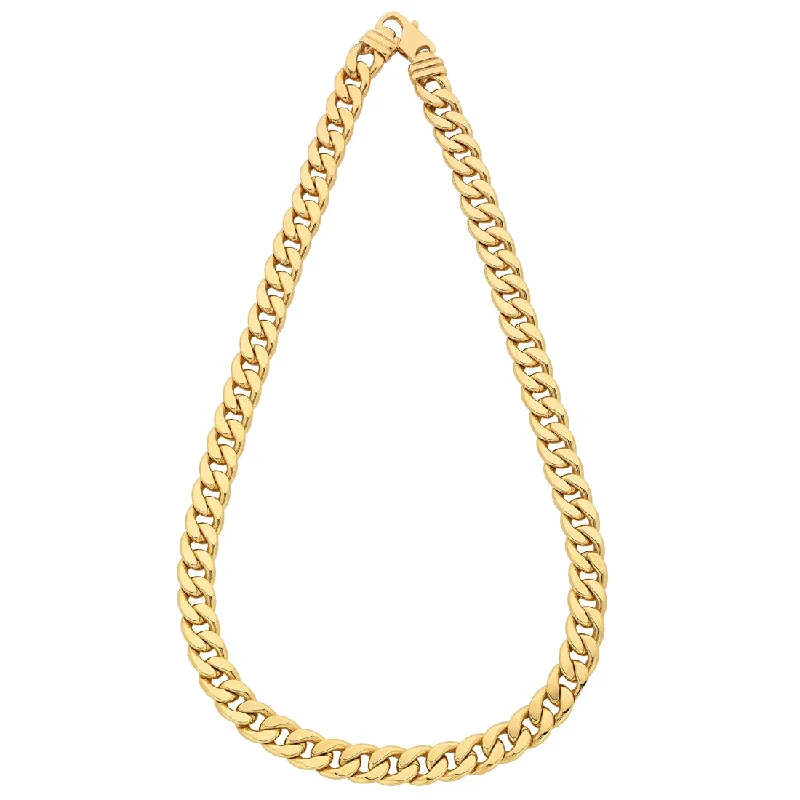 vintage necklaces for women -9ct Yellow Gold Silver Infused Curb Necklace 60cm