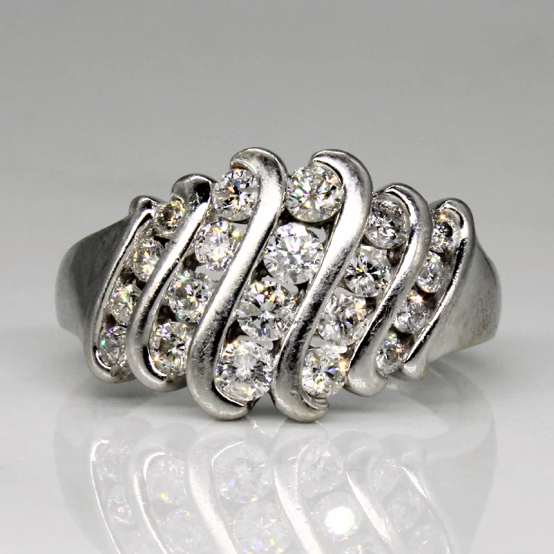 Channel Set Diamond Waterfall Ring | 1.00ctw | SZ 7.75 |