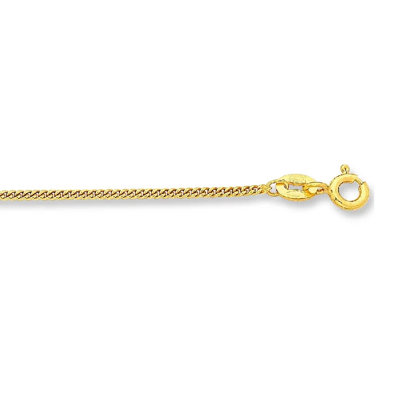 silver pendant necklaces for women -9ct Yellow Gold Silver Infused Curb Necklace 50cm + 5cm Extender