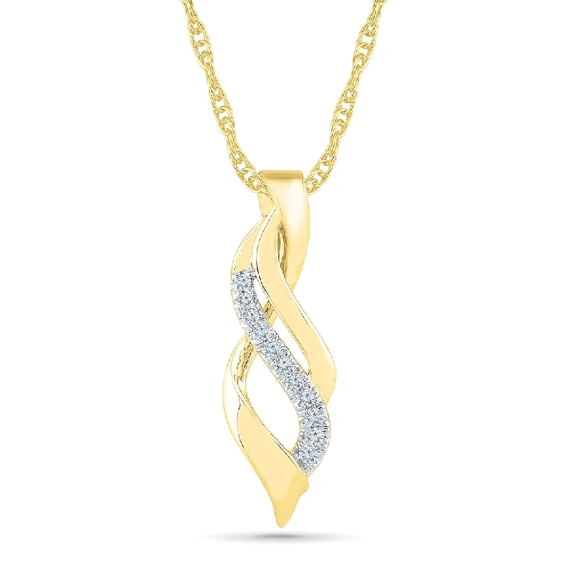 fashion necklaces for women -9ct Yellow Gold 0.12ct Diamond Pendant