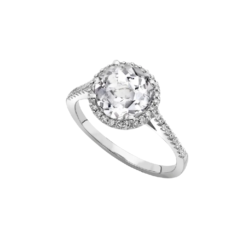 modern engagement rings for women -Kiki McDonough Grace White Topaz and Diamond Ring