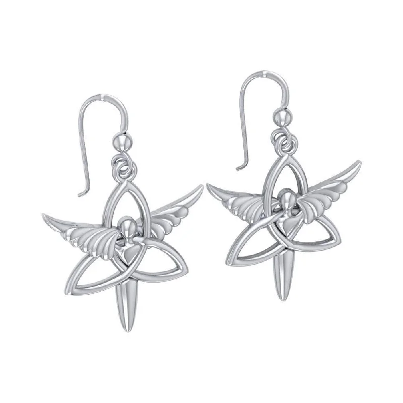 sparkling earrings for women -Charmed by the Mythical Triquetra Earrings TER1074