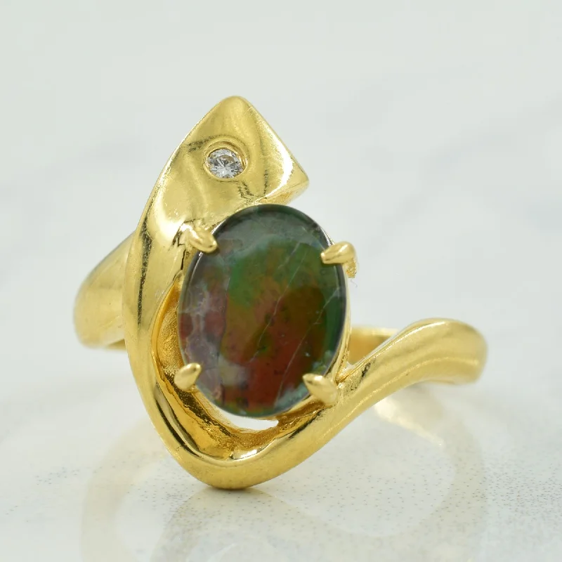 Ammolite & Diamond Ring | 1.00ct, 0.02ct | SZ 5.75 |