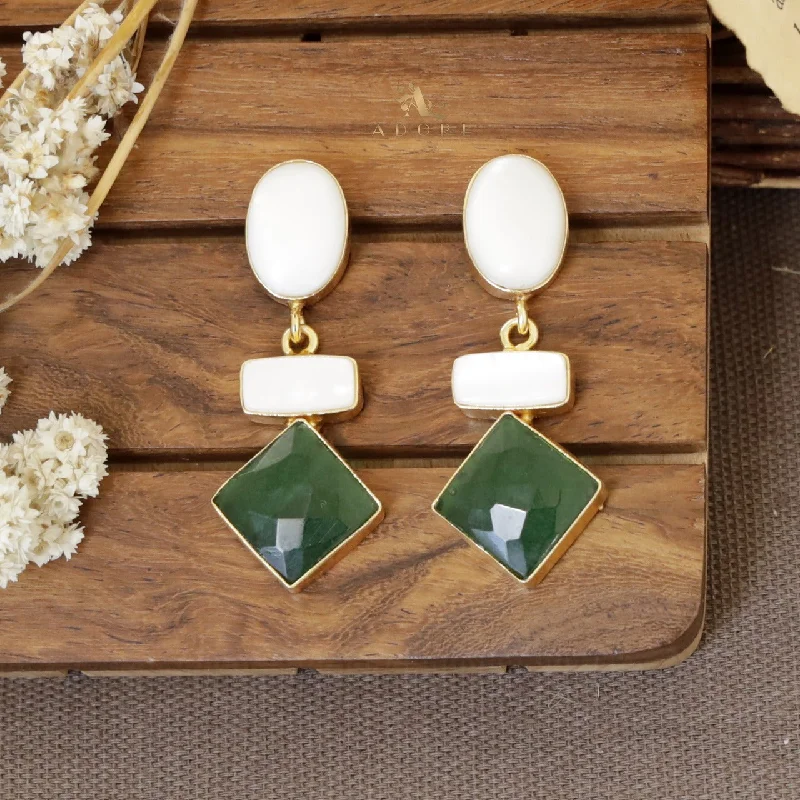 handmade gemstone earrings -Ovaliya Diamond Earring