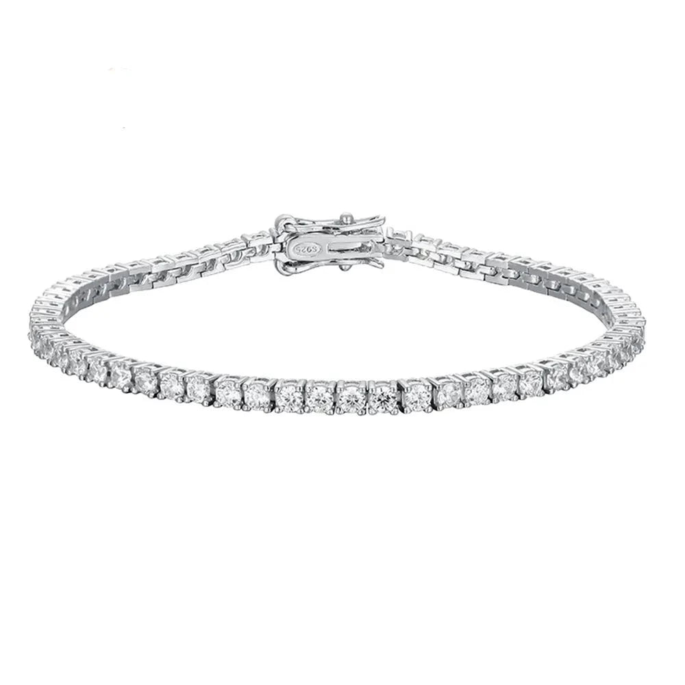 gemstone charm bracelets -2.5mm Full Diamond Women's Tennis Bracelet