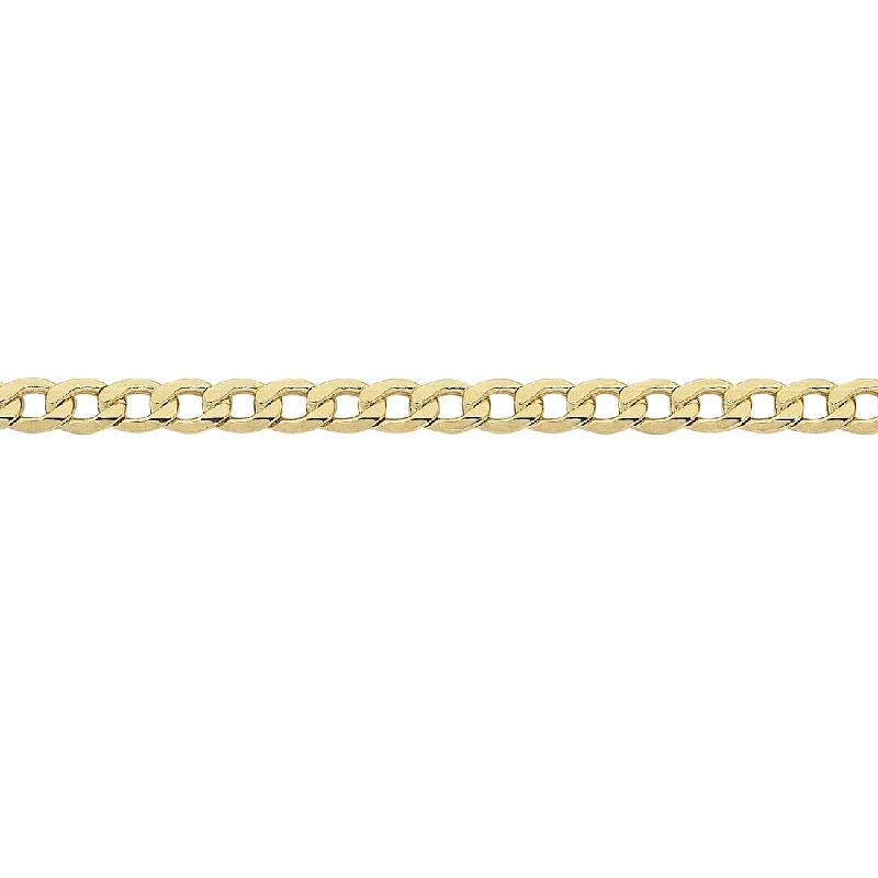 vintage style necklaces for women -9ct Yellow Gold Silver Infused 55cm Curb Necklace