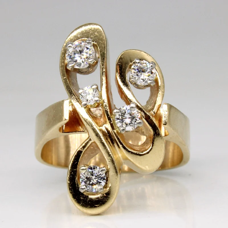 Abstract Diamond Cocktail Ring | 0.39ctw | SZ 5.75 |