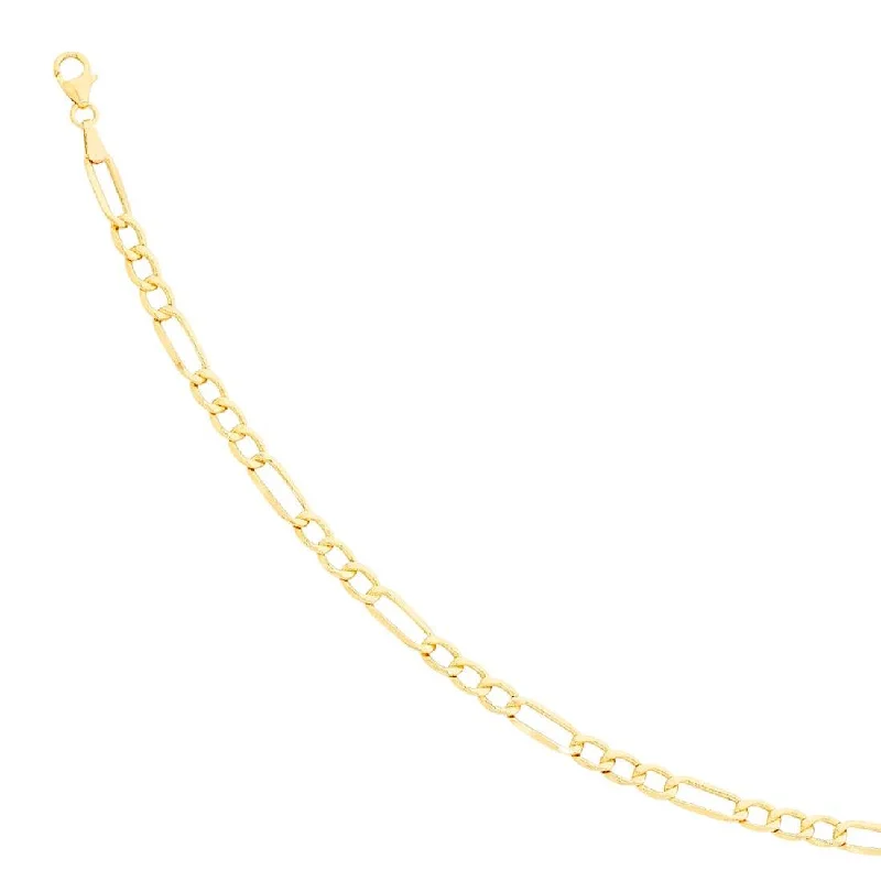 elegant gold necklaces for women -9ct Yellow Gold Silver Infused Figaro 1/3 Chain Necklace 50cm