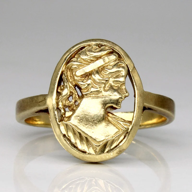 10k Yellow Gold Portrait Ring | SZ 9.25 |