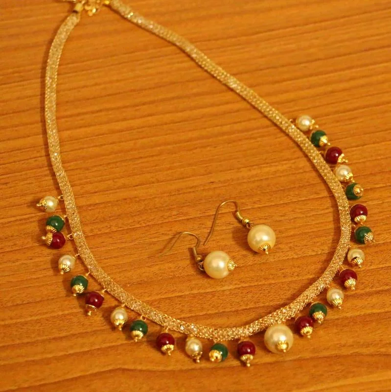 stylish necklaces for women -Multicolour Zircon Studded Necklace Set