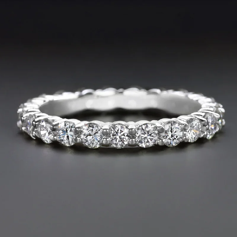 affordable engagement rings -1.62ct DIAMOND ETERNITY RING WEDDING BAND VERY GOOD ROUND CUT WHITE GOLD NATURAL