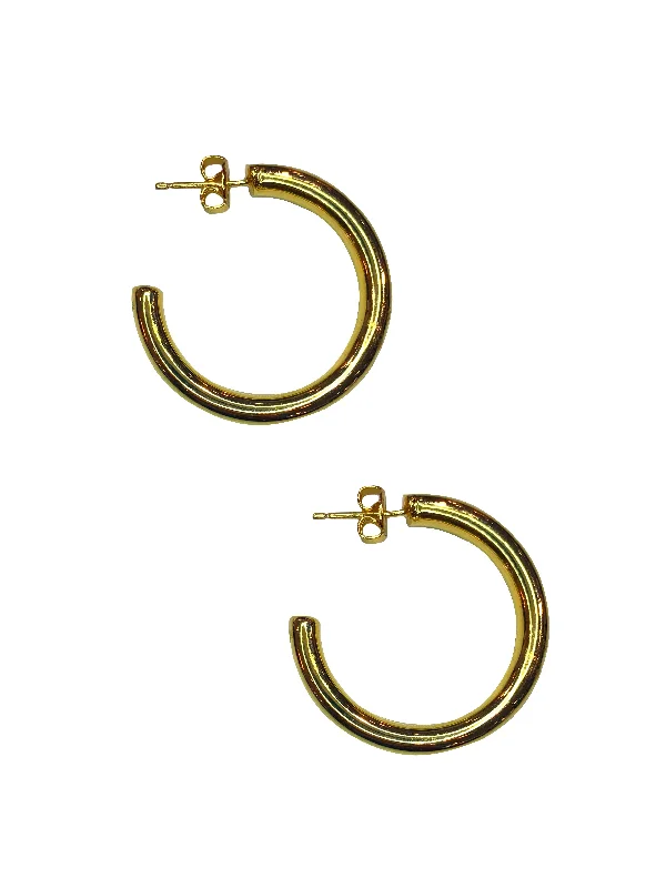 artistic gold earrings for women -Large Chunky Hoops - Gold