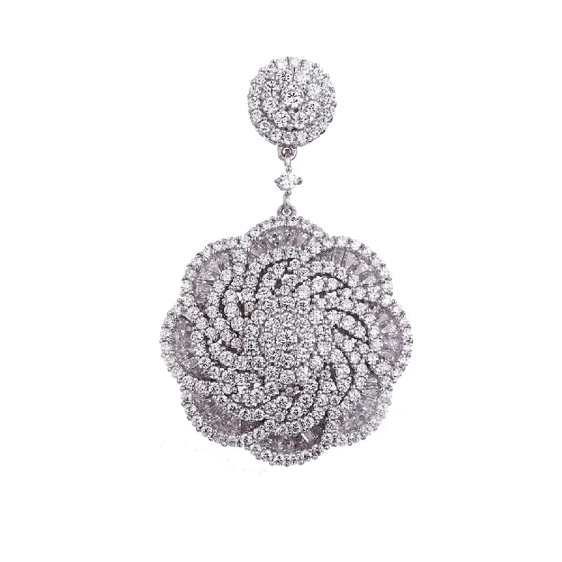 contemporary necklaces for women -Gina Liano Rosa Flower Pendant