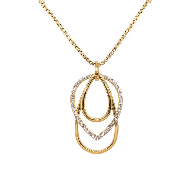 minimalist gold necklaces for women -Yellow Stainless Steel Crystal Necklace