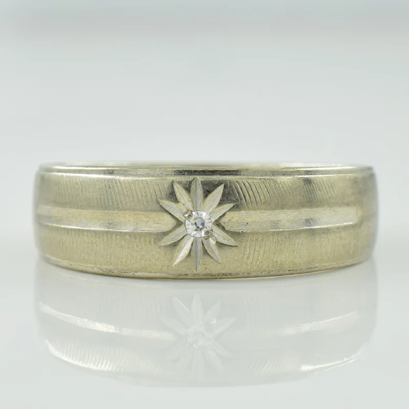 Single Stone Diamond Starburst Ring | 0.02ct | SZ 10.5 |