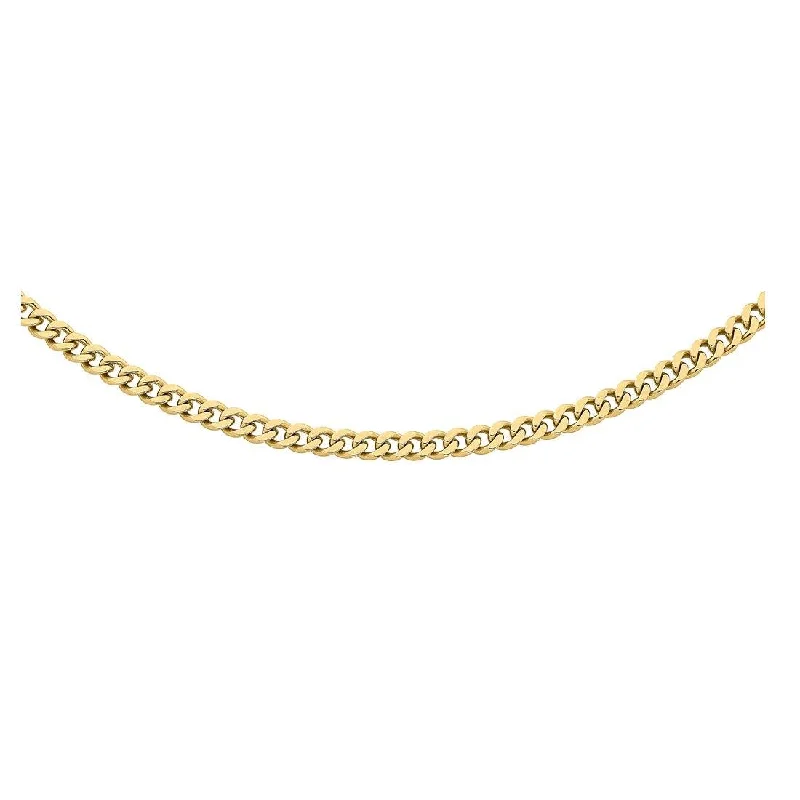 layered chain necklaces for women -Stainless Steel Gold Colour Men's Curb Chain Necklace 55cm