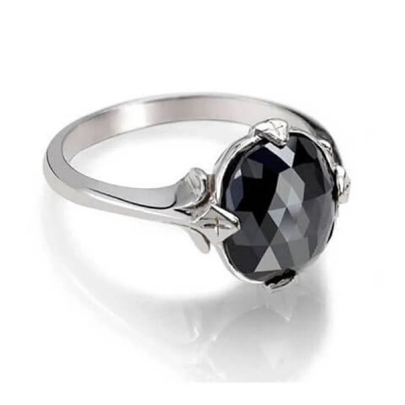 women’s unique wedding rings -Unique Black Diamond Ring