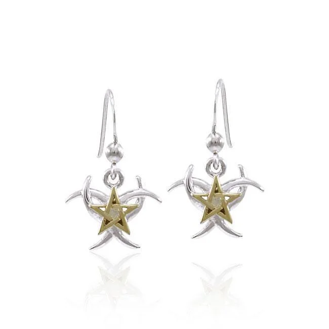 crystal earrings for women -Triple Crescent Moon The Star Earrings MER1567