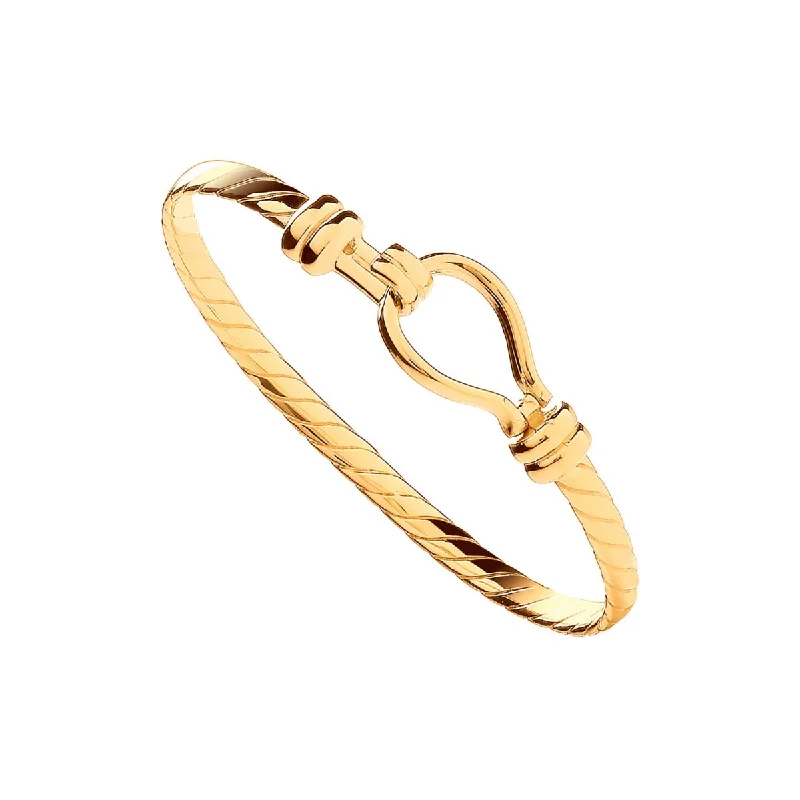 women’s stretch bracelets -9K Yellow Gold Hook Kids 4mm Bangle