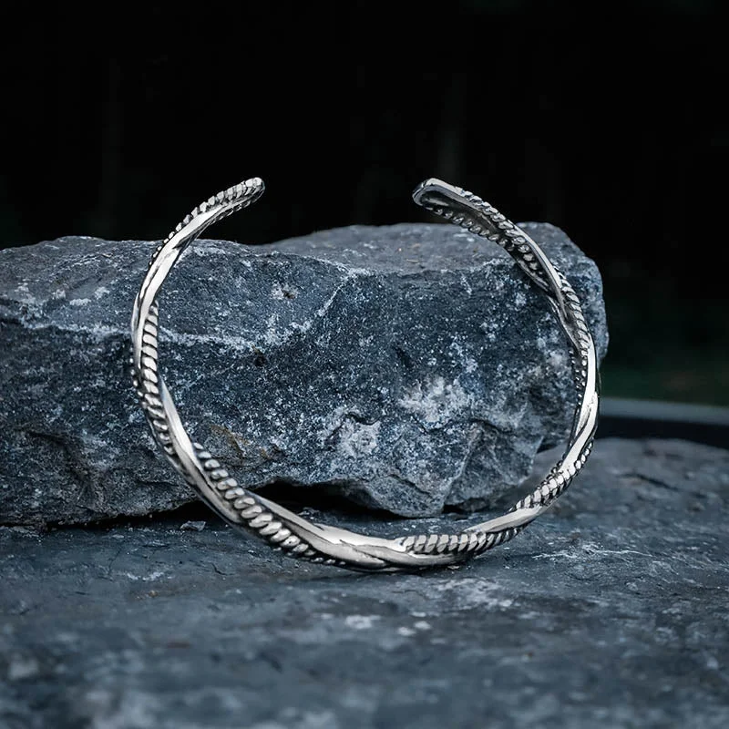 stylish bangles for women -Twisted Steel Bracelet - Stainless Steel