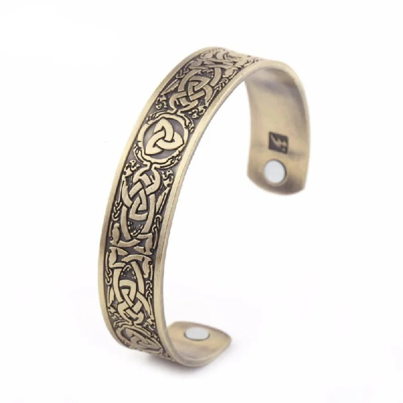 statement bangles for women -Antique Celtic Cuff Bangle - Celtic Knot