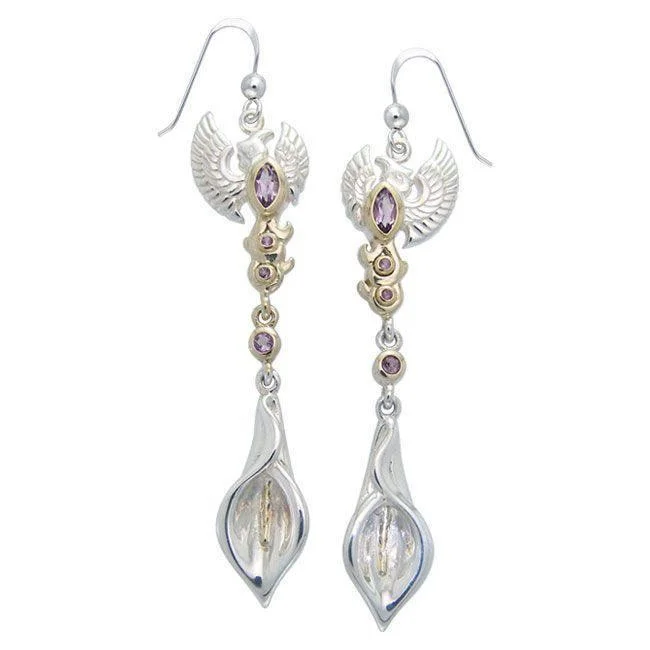 luxury gemstone earrings for women -The Majestic Beauty of Calla Lily MER1112-Genuine Amethyst