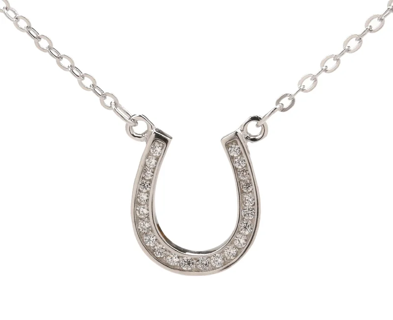 vintage gold necklaces for women -45cm Sterling Silver Horseshoe Necklace