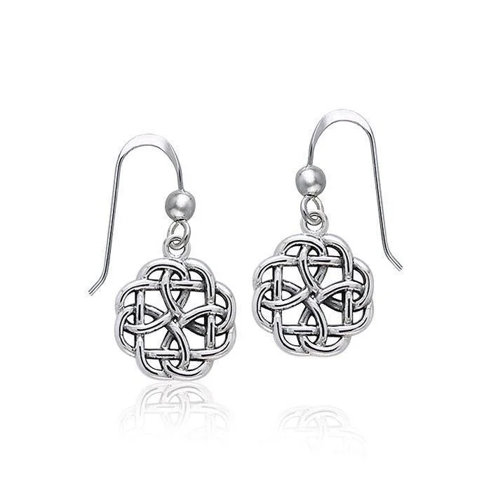 gold earrings for women -Celtic Knotwork Silver Earrings TER372