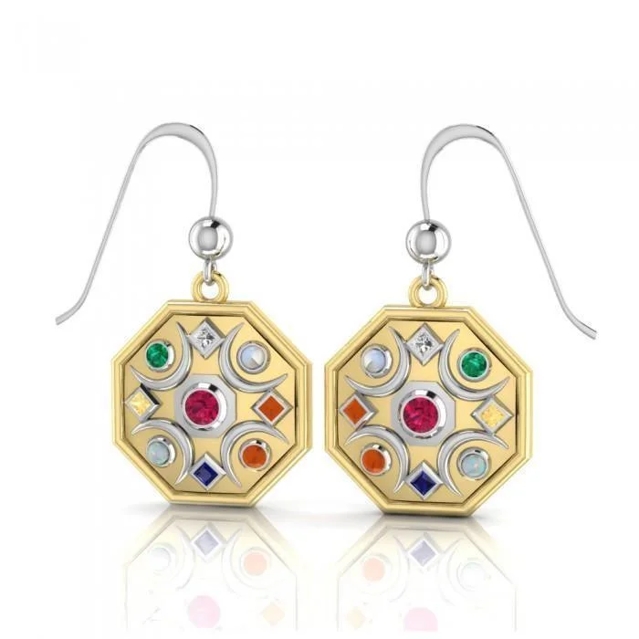 luxury crystal earrings for women -Chandra Moon Gemstone Earrings MER1343