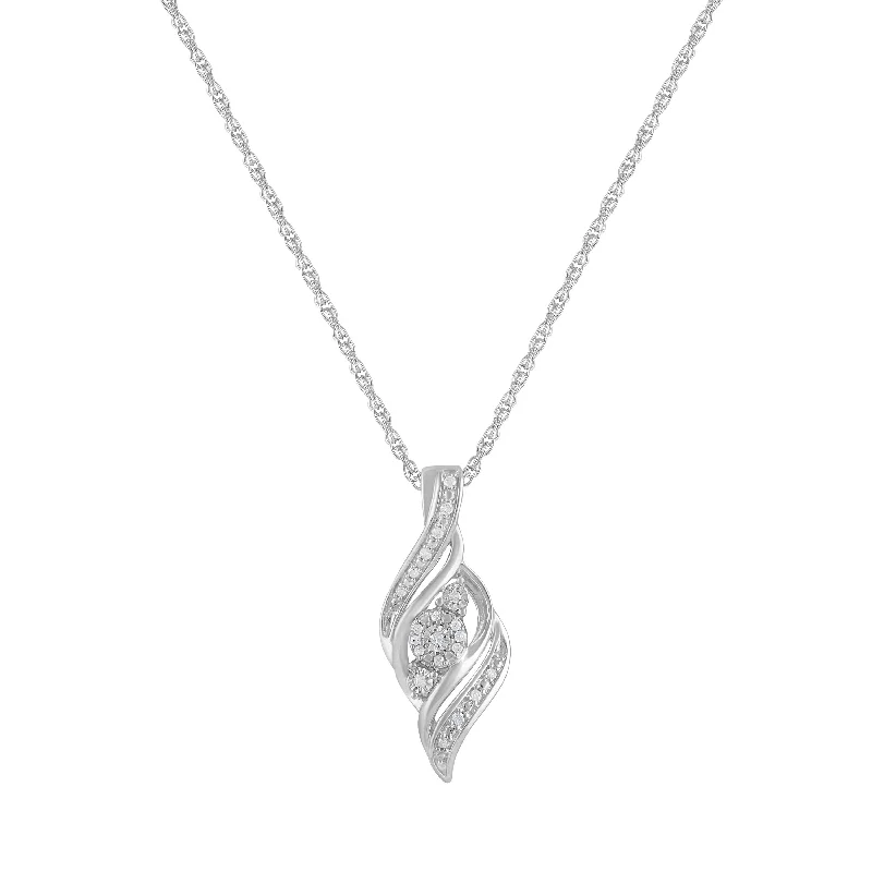 celestial necklaces for women -Diamond Miracle Swirl Necklace in Sterling Silver