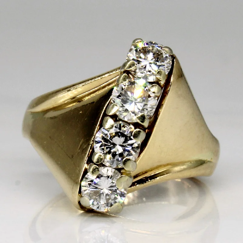 Diamond Waterfall Ring | 1.00ctw | SZ 5.75 |