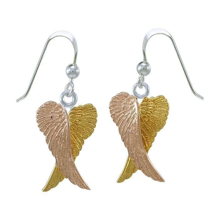 colorful earrings for women -Angel Wings Three Tone Earrings OER928