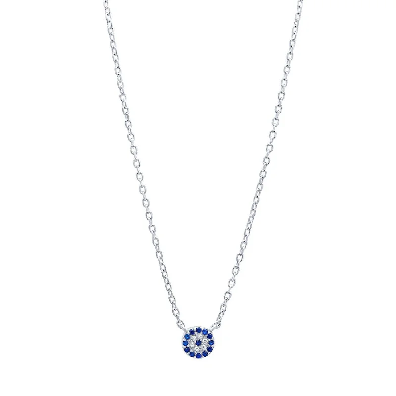 charm pendant necklaces for women -45cm Evil Eye Necklace in Sterling Silver