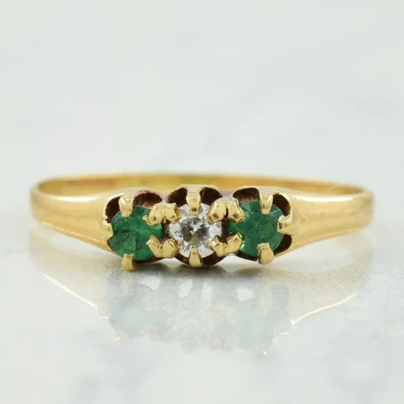 Soudé "Emerald" Triplet & Diamond Ring | 0.12ctw, 0.06ct | SZ 7 |