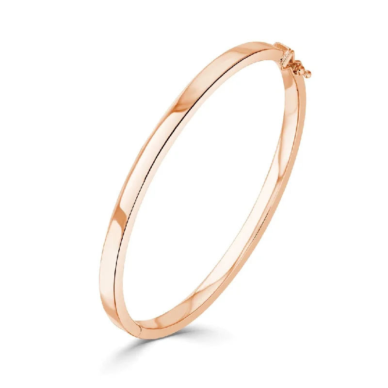 luxury bangles for women -9K Rose Gold Square Bangle