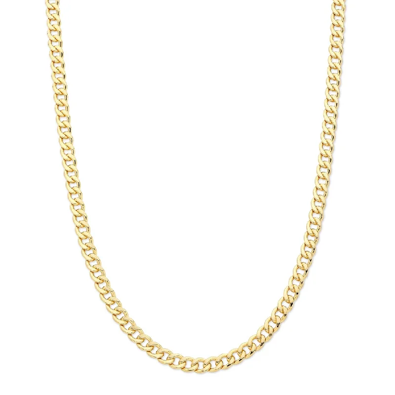 sterling silver necklaces for women -9ct Solid Yellow Gold Flat Curb Necklace 60cm