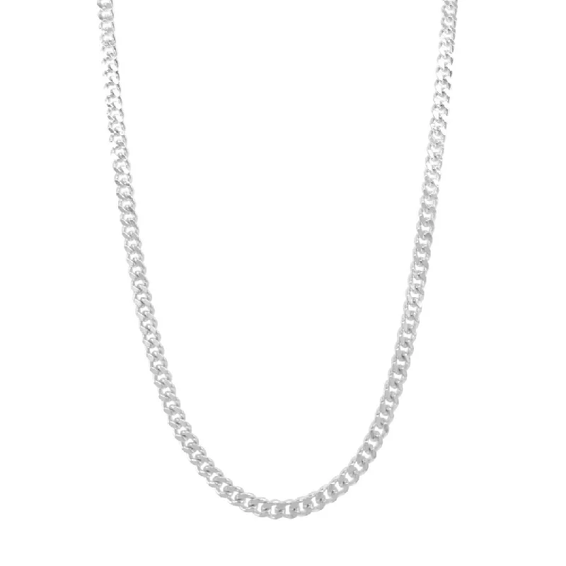 personalized engraved necklaces for women -Sterling Silver Curb Chain Necklace 70cm