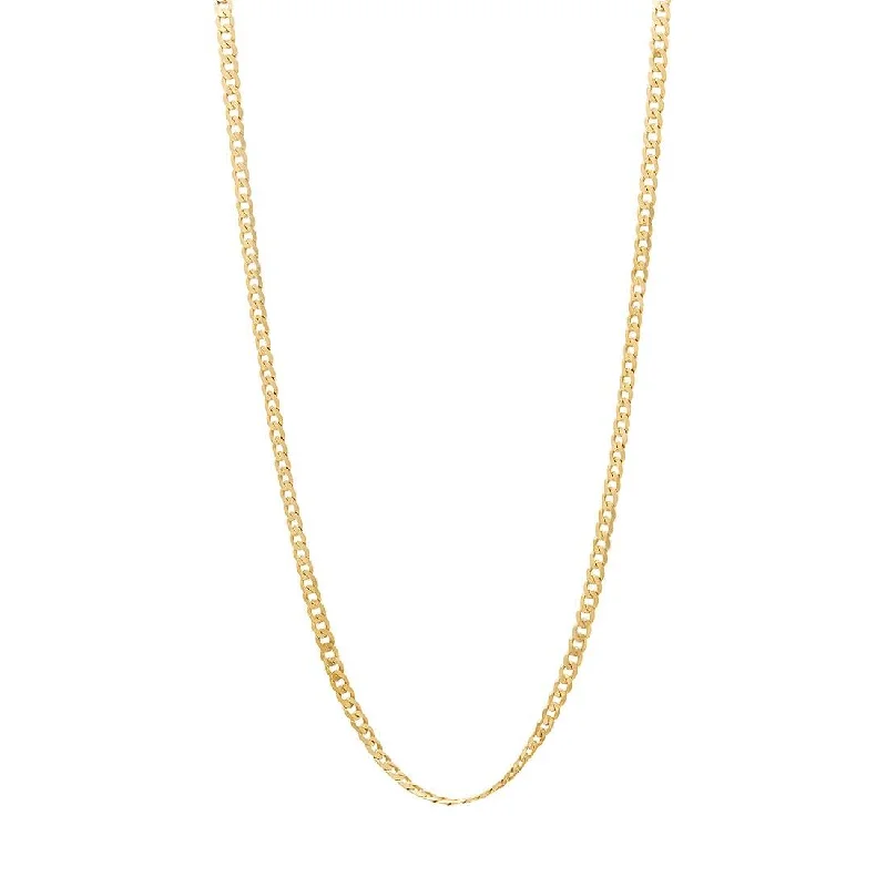 wedding gift necklaces for women -9ct Yellow Gold Diamond Cut Curb Chain Necklace 46cm